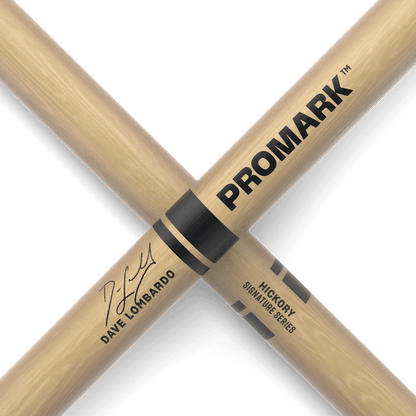 ProMark 2BX drumsticks Kenya — crossed pair close-up showing Dave Lombardo signature and Hickory Series label