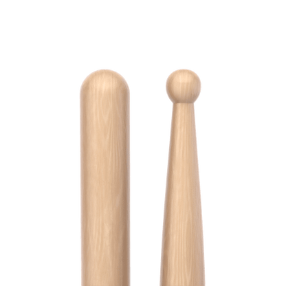 ProMark SD2W Bolero Kenya — extreme close-up of butt end and wood ball tip side by side showing tip shape contrast