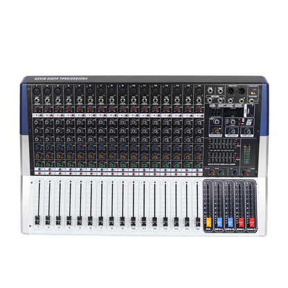 Promixer KV160 16 channel mixer Kenya top-down front panel view showing 16 XLR inputs, 3-band EQ, and graphic equalizer