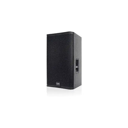 QSC E115 passive speaker Kenya — 3/4 side-angle view showing side handle, grille and cabinet depth