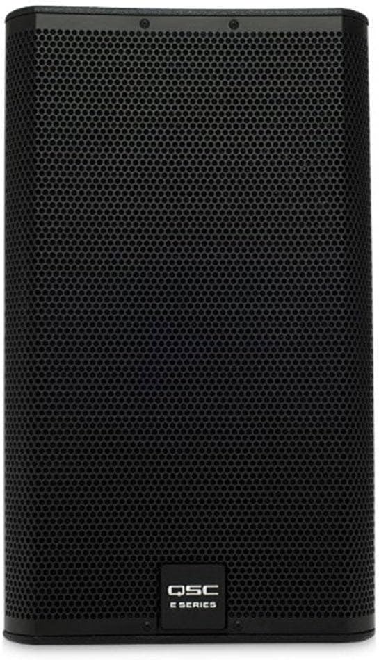 QSC E115 passive speaker Kenya — straight-on front view showing full hexagonal grille and E Series logo