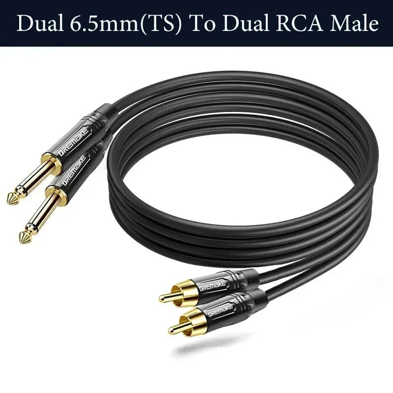 RCA To 1/4 Audio Cable – 2x 6.35mm TS to 2x RCA Male to Male Stereo Audio Adapter Cables for Microphone, Mixer, Sound Card, Amp - ZAMAR AUDIO SOLUTIONS