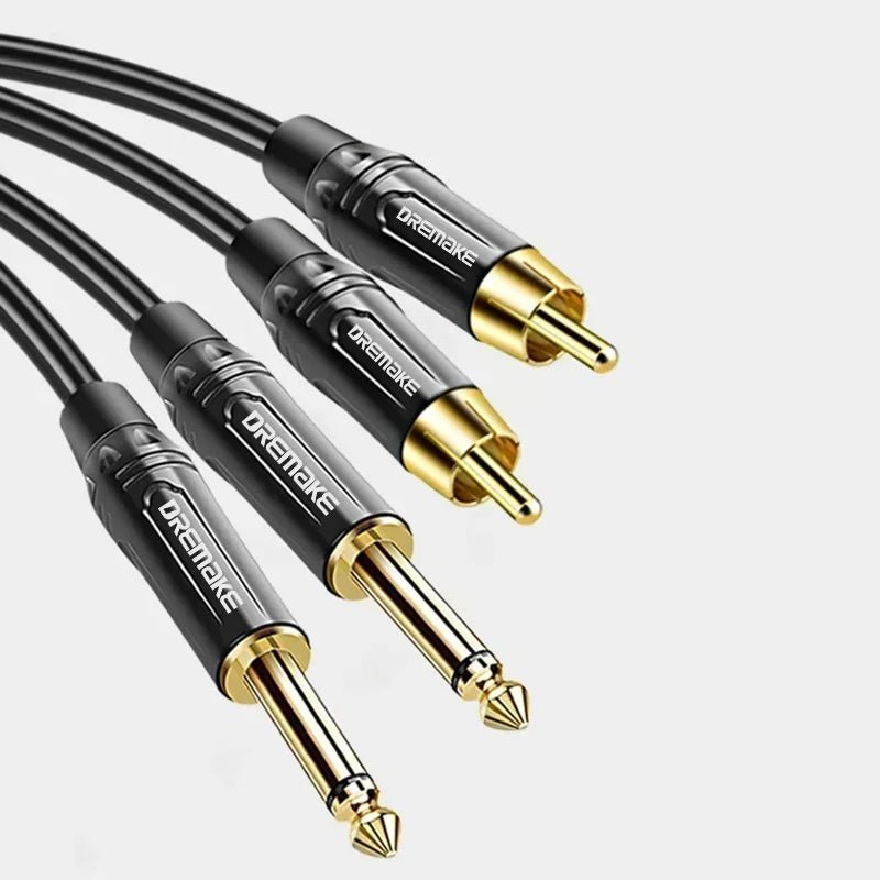 RCA To 1/4 Audio Cable – 2x 6.35mm TS to 2x RCA Male to Male Stereo Audio Adapter Cables for Microphone, Mixer, Sound Card, Amp - ZAMAR AUDIO SOLUTIONS