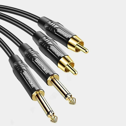RCA To 1/4 Audio Cable – 2x 6.35mm TS to 2x RCA Male to Male Stereo Audio Adapter Cables for Microphone, Mixer, Sound Card, Amp - ZAMAR AUDIO SOLUTIONS