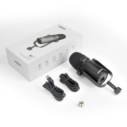 RE7 USB and XLR Wired Dynamic Microphone – High-Frequency Response for Audio Vocal, Karaoke, Podcasting, and Studio Singing - ZAMAR AUDIO SOLUTIONS