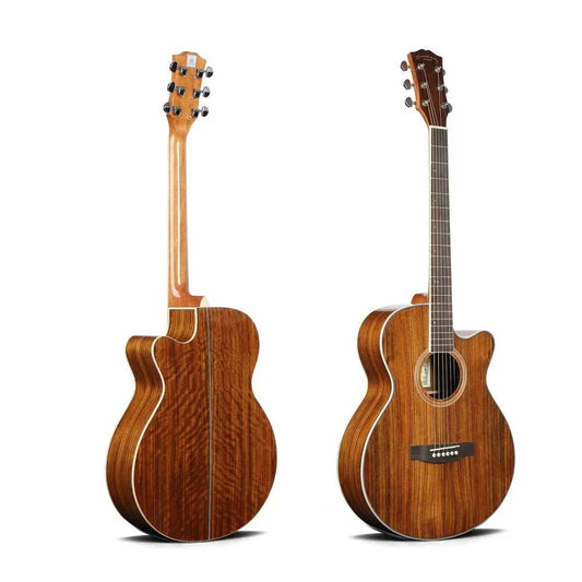 Recloud 40/41 Inch Acoustic Guitar – High - Gloss Walnut Steel - String Folk Guitar for Pop & Classic Tunes - ZAMAR AUDIO SOLUTIONS