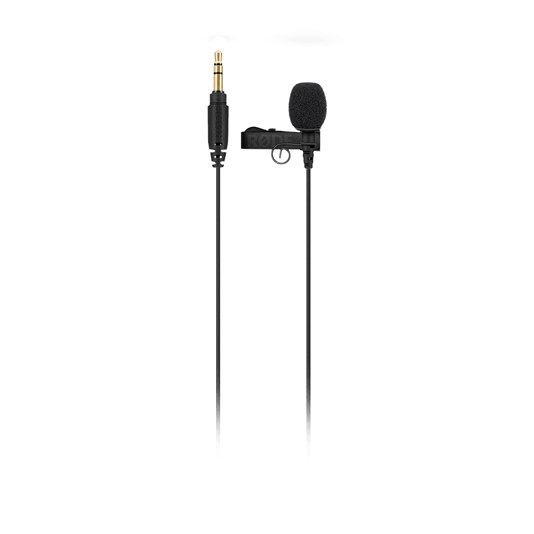 Rode Lavalier GO microphone with clip and windshield accessory