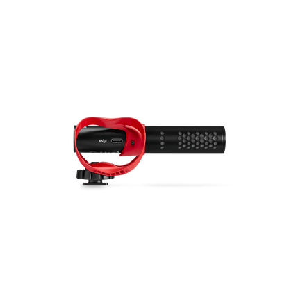 videomicgo on-camera microphone side view with rycote lyre mount