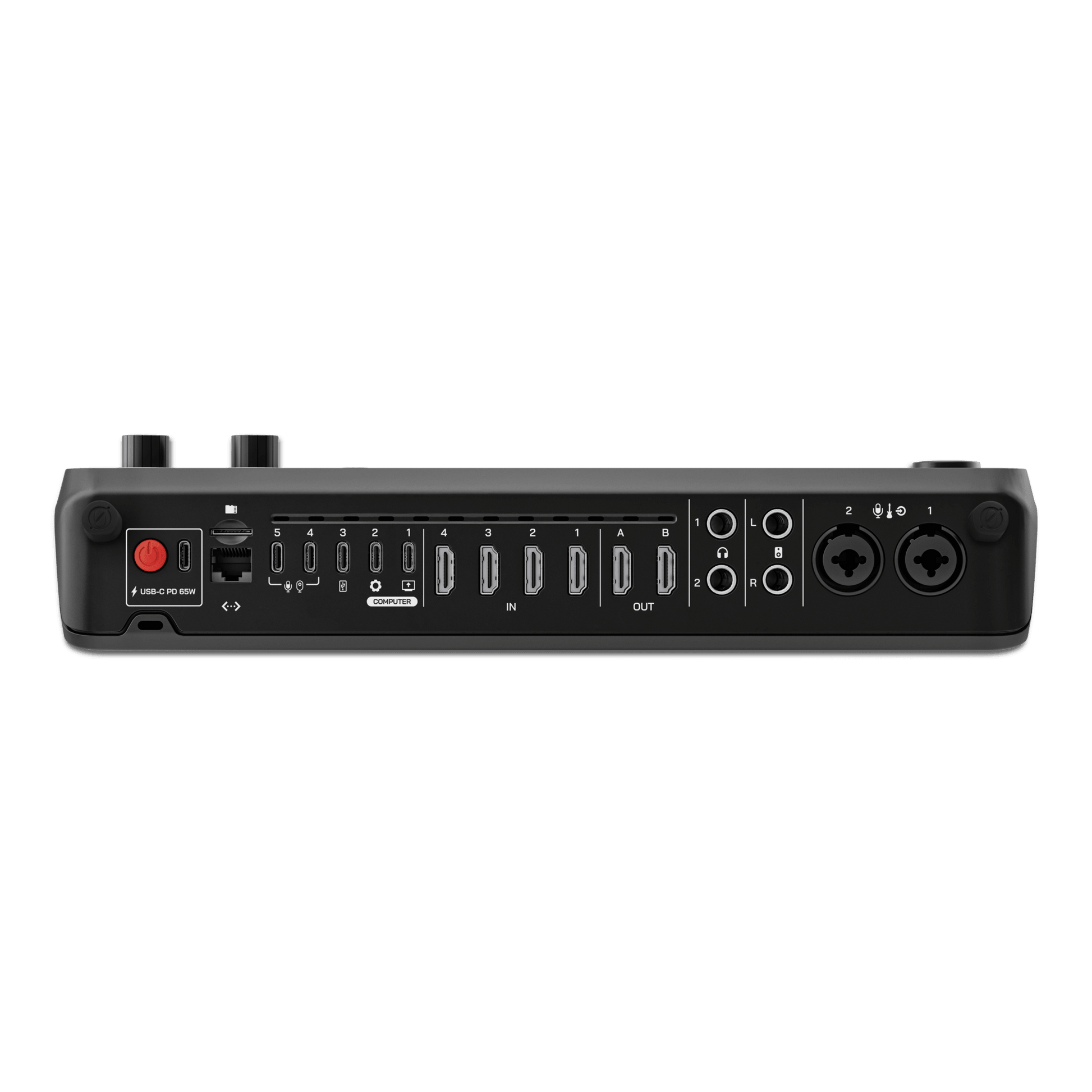 RØDECaster Video production console XLR inputs and USB-C connectivity