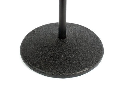 of round base mic stand Kenya weighted base showing textured black powder-coat finish and steel shaft