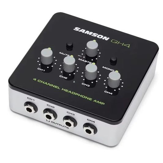 Samson QH4 4 - Channel Stereo Headphone Distribution Amplifier – Four Independent 1/4" Stereo Headphone Channels with Volume Control - ZAMAR AUDIO SOLUTIONS