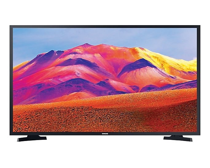 Samsung 40T5300 Kenya 40-inch Full HD Smart TV straight-on front view, slim black bezel, mountain scene displayed