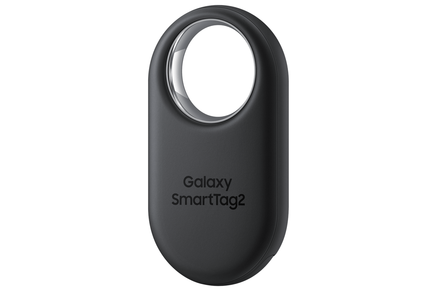Compact Samsung Galaxy SmartTag2 Bluetooth tracker next to keys for scale