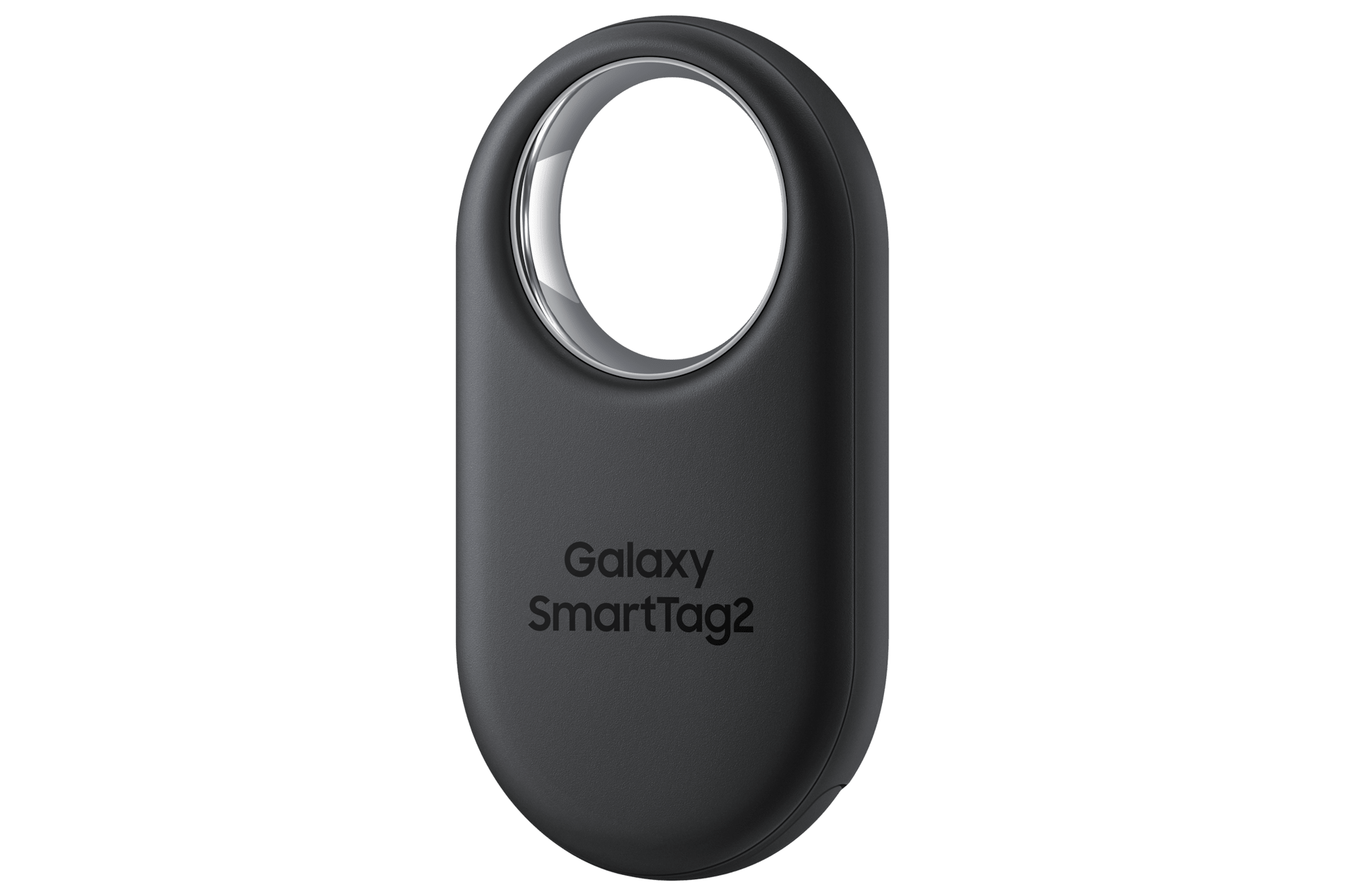 Compact Samsung Galaxy SmartTag2 Bluetooth tracker next to keys for scale