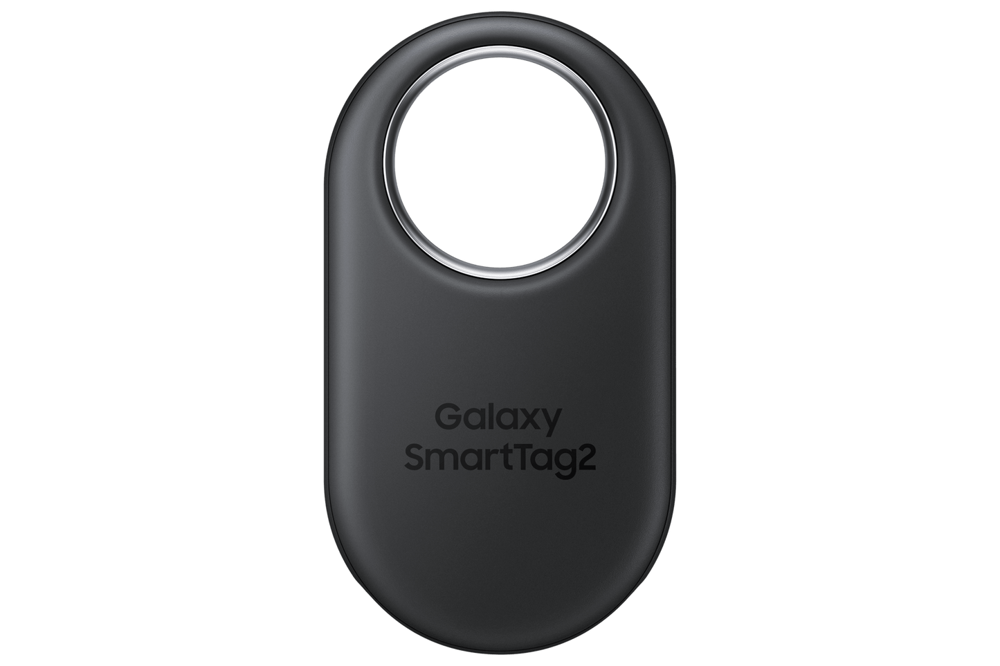 Samsung Galaxy SmartTag2 Bluetooth tracker in black on white background