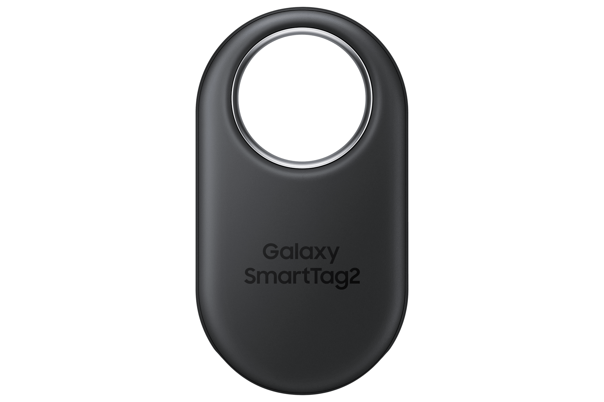 Samsung Galaxy SmartTag2 Bluetooth tracker in black on white background