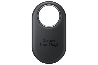Samsung Galaxy SmartTag2 Bluetooth tracker in black on white background