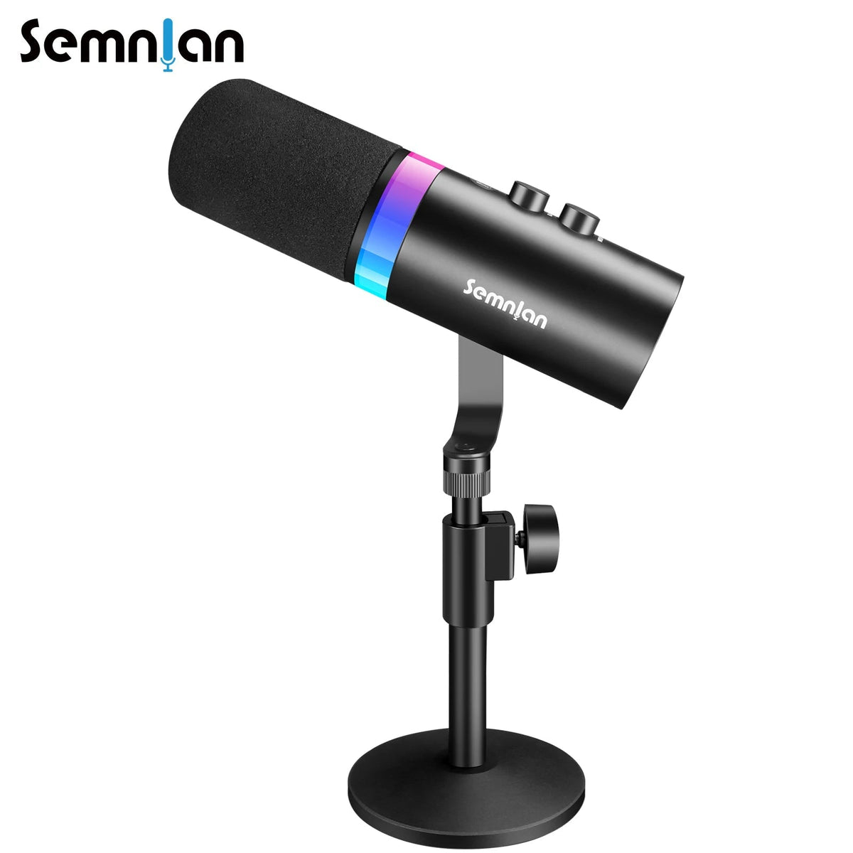 SEMNLAN Metal-LM20 Dynamic Microphone with Touch-Mute & Headphone Jack