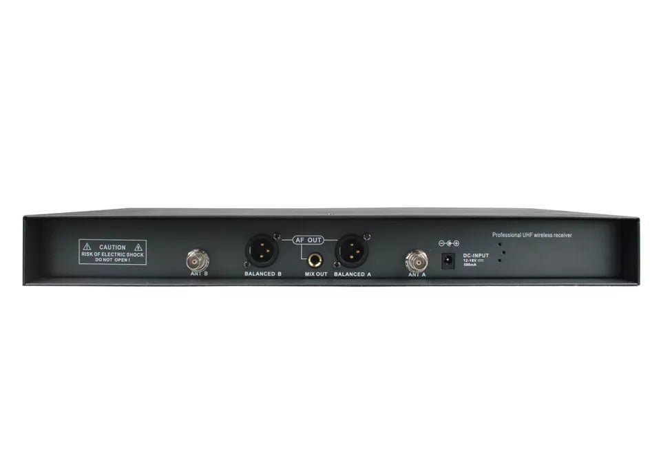 Sennheiser SKM 9000 wireless microphone Kenya — rear panel showing balanced XLR outputs, mix out, antenna ports and DC input
