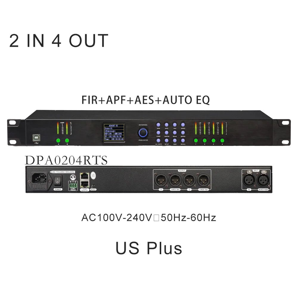 ShennDare DPA0408RTS 4 In 8 Out Professional Stage Digital Audio Processor – 32Bit DSP with FIR AES Input/Output and AUTO EQ - ZAMAR AUDIO SOLUTIONS
