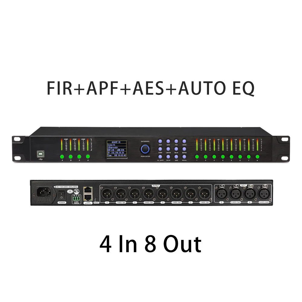 ShennDare DPA0408RTS 4 In 8 Out Professional Stage Digital Audio Processor – 32Bit DSP with FIR AES Input/Output and AUTO EQ - ZAMAR AUDIO SOLUTIONS