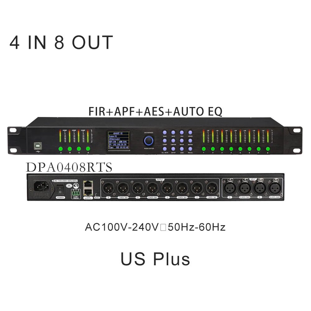 ShennDare DPA0408RTS 4 In 8 Out Professional Stage Digital Audio Processor – 32Bit DSP with FIR AES Input/Output and AUTO EQ - ZAMAR AUDIO SOLUTIONS