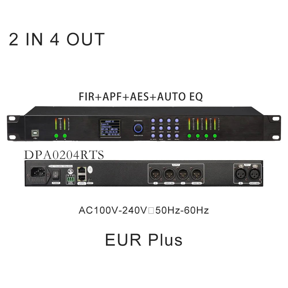 ShennDare DPA0408RTS 4 In 8 Out Professional Stage Digital Audio Processor – 32Bit DSP with FIR AES Input/Output and AUTO EQ - ZAMAR AUDIO SOLUTIONS