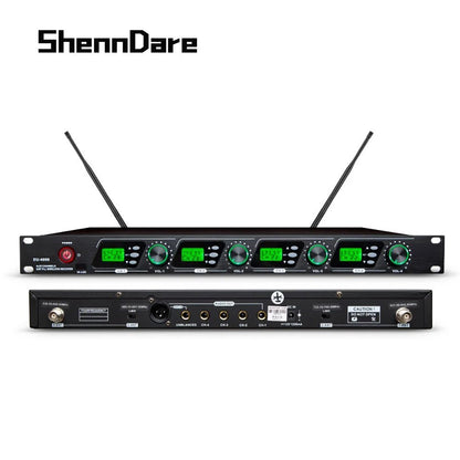 SHENNDARE EU-4000 4-Channel True Diversity Wireless Microphone System – Handheld & Lavalier MIC for Professional Conference, Performance, Church Events - ZAMAR AUDIO SOLUTIONS