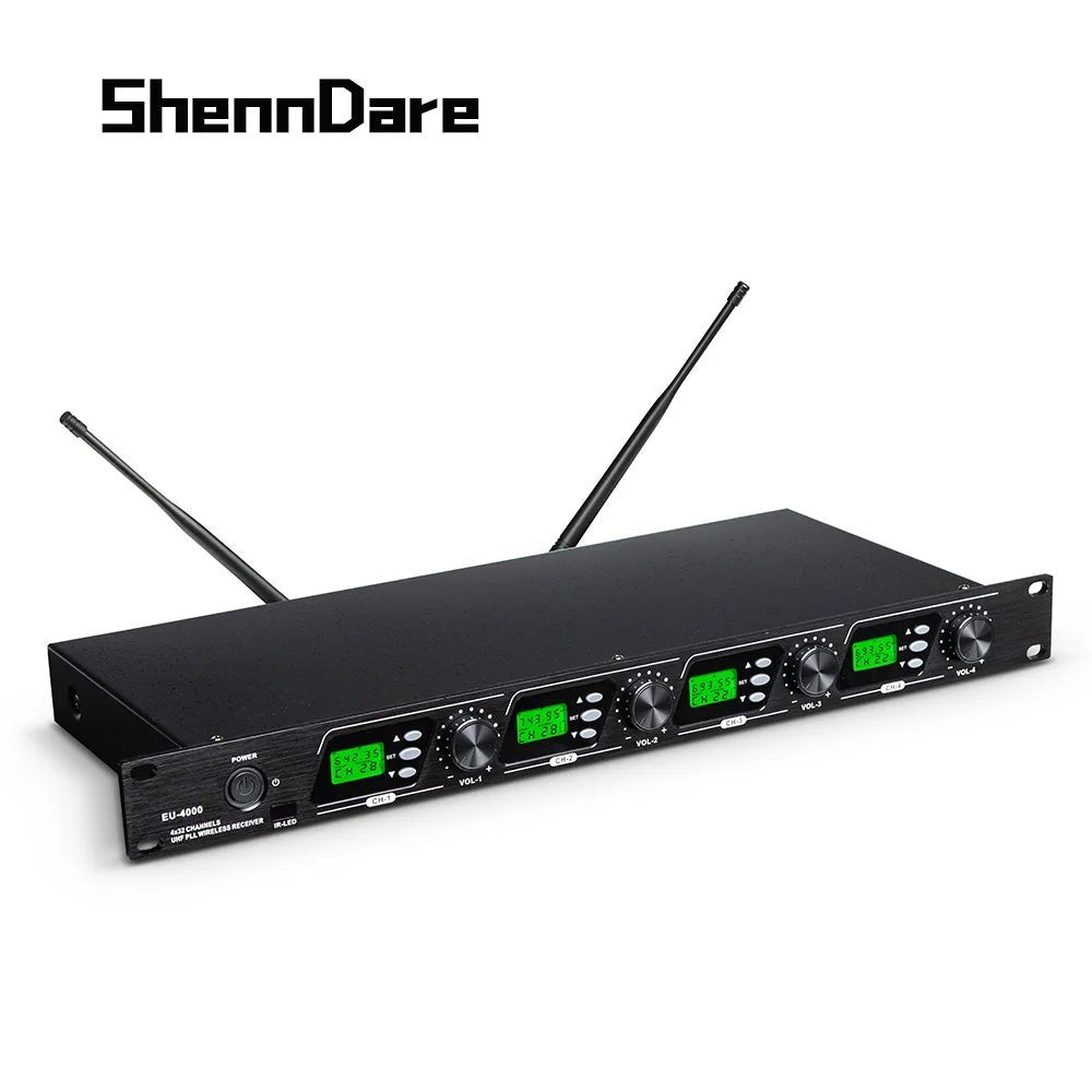 SHENNDARE EU-4000 4-Channel True Diversity Wireless Microphone System – Handheld & Lavalier MIC for Professional Conference, Performance, Church Events - ZAMAR AUDIO SOLUTIONS