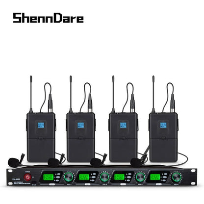 SHENNDARE EU-4000 4-Channel True Diversity Wireless Microphone System – Handheld & Lavalier MIC for Professional Conference, Performance, Church Events - ZAMAR AUDIO SOLUTIONS