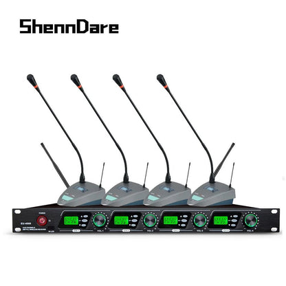 SHENNDARE EU-4000 4-Channel True Diversity Wireless Microphone System – Handheld & Lavalier MIC for Professional Conference, Performance, Church Events - ZAMAR AUDIO SOLUTIONS