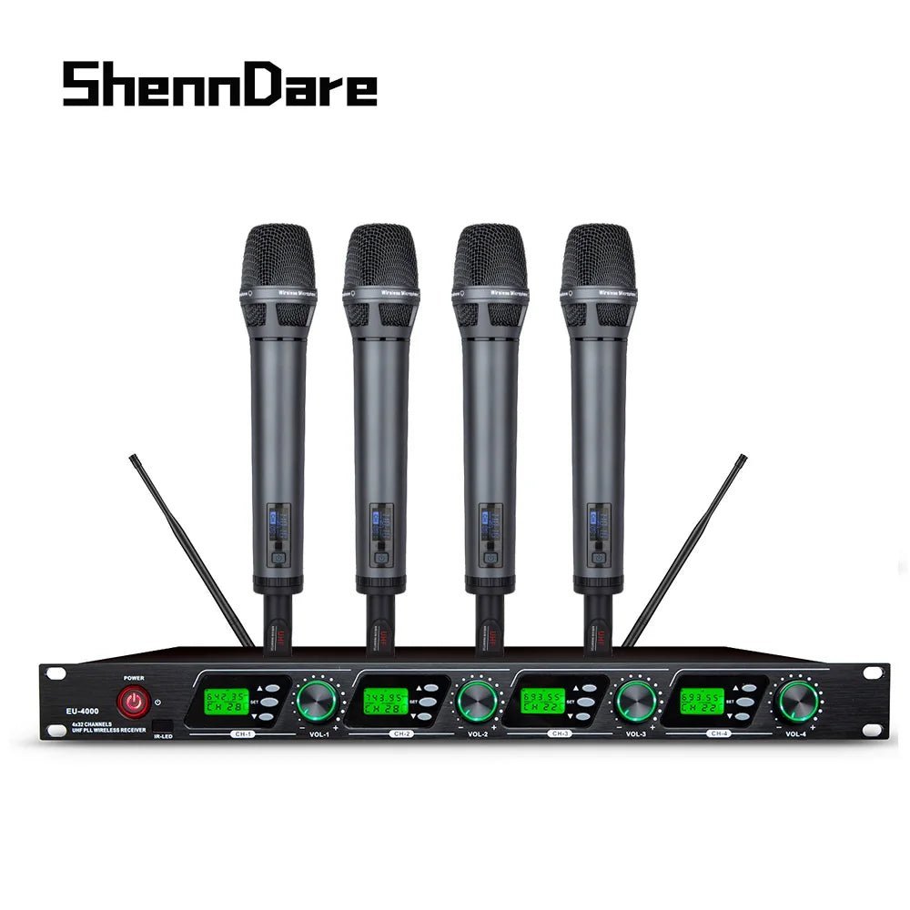 SHENNDARE EU-4000 4-Channel True Diversity Wireless Microphone System – Handheld & Lavalier MIC for Professional Conference, Performance, Church Events - ZAMAR AUDIO SOLUTIONS