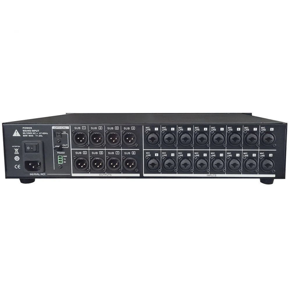 ShennDare EX16 - 8 Professional Rack - mounted Digital Audio Mixer – 18 Channel Mixing Console for Stage Performance Audio Expansion - ZAMAR AUDIO SOLUTIONS