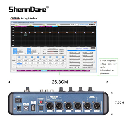 ShennDare MD2006 Screen-Touch Digital Mixer – 6 Channels Professional DJ Controller Audio Mixing Console with WIFI/USB - ZAMAR AUDIO SOLUTIONS