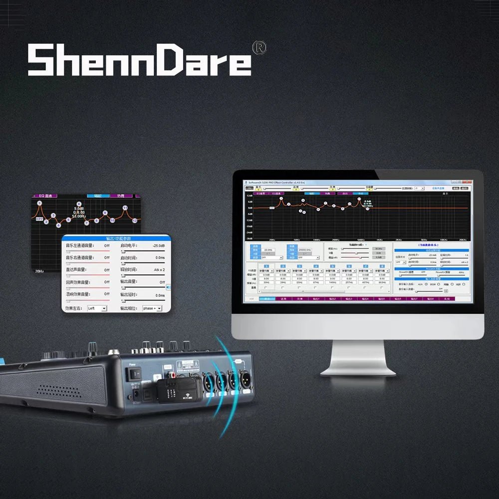 ShennDare MD2006 Screen-Touch Digital Mixer – 6 Channels Professional DJ Controller Audio Mixing Console with WIFI/USB - ZAMAR AUDIO SOLUTIONS