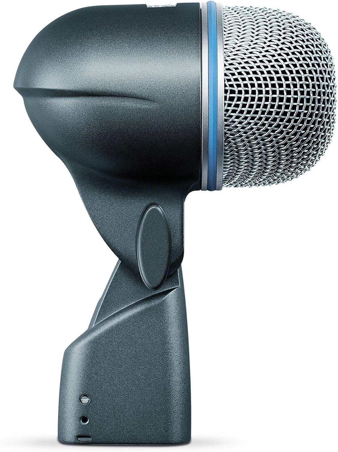 Shure Beta 52A kick drum mic Kenya — side profile view showing full body, locking stand mount and XLR port