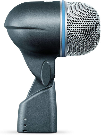 Shure Beta 52A kick drum mic Kenya — side profile view showing full body, locking stand mount and XLR port