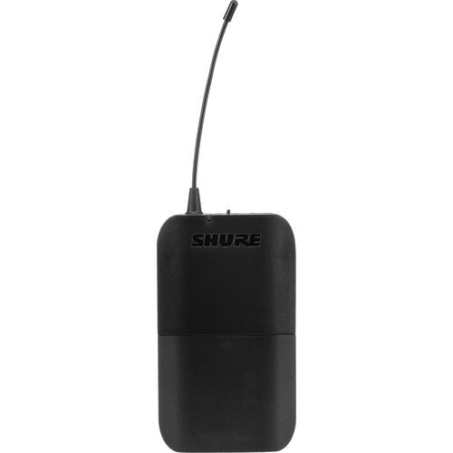 Shure BLX14/CVL wireless lavalier mic Kenya BLX1 bodypack front face with Shure logo