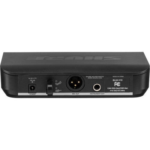Shure BLX14/CVL wireless lavalier mic Kenya — BLX4 rear panel with XLR mic out and instrument out