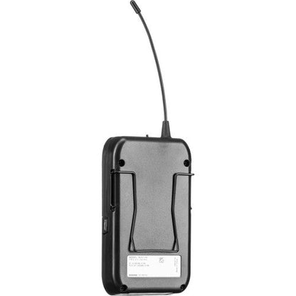Shure BLX14/CVL wireless lavalier mic Kenya BLX1 bodypack rear view showing belt clip