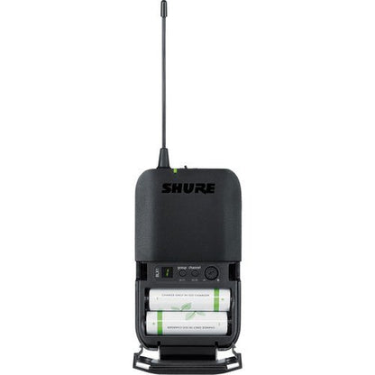Shure BLX14/CVL wireless lavalier mic Kenya BLX4 receiver front panel with signal and battery indicators