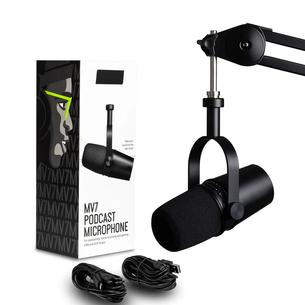 SHURE MV7 Microphone – Wired USB - C & XLR Condenser Mic with Cardioid Polar Pattern for Podcasting and Studio Recording - ZAMAR AUDIO SOLUTIONS