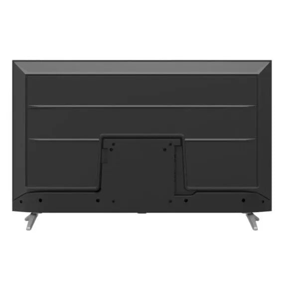 Skyworth 43 inch Google TV Kenya rear panel view showing VESA mount bracket and silver stand legs