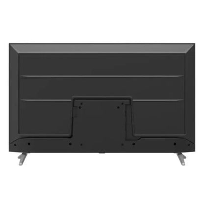 Skyworth 43 inch Google TV Kenya rear panel view showing VESA mount bracket and silver stand legs