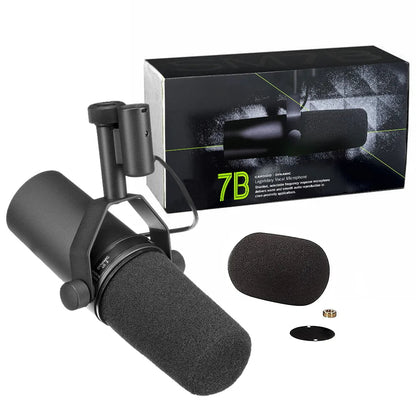 SM7B Dynamic Microphone - Premium Podcast Studio Kit for Live Recording, Podcasting, Black Metal Mic