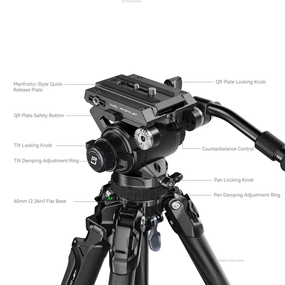 SmallRig X Potato Jet TRIBEX Hydraulic Carbon Fiber Tripod Kit 4259 – Professional Camera Tripod for Outdoor Video - ZAMAR AUDIO SOLUTIONS