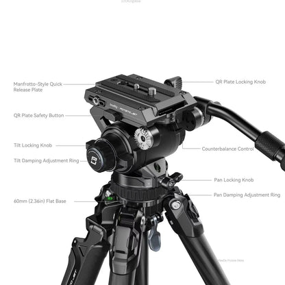 SmallRig X Potato Jet TRIBEX Hydraulic Carbon Fiber Tripod Kit 4259 – Professional Camera Tripod for Outdoor Video - ZAMAR AUDIO SOLUTIONS
