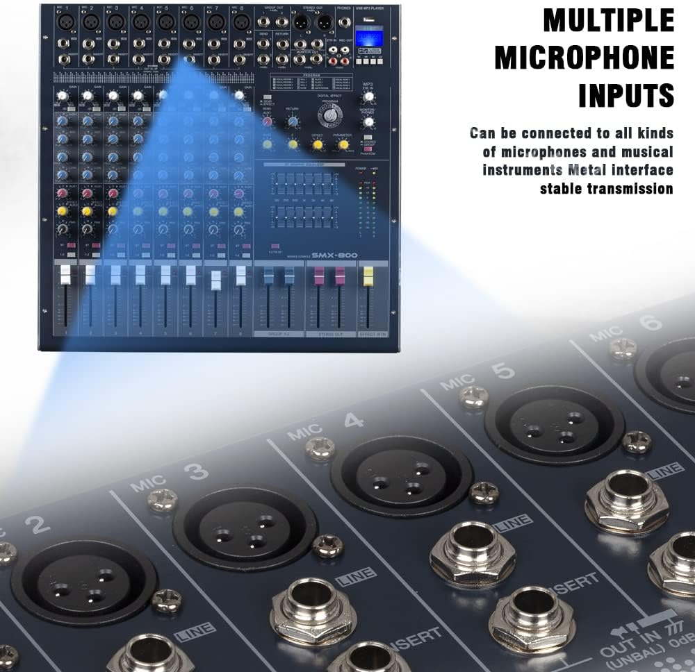 SMX-1600 mixer Kenya front view showing 16-channel fader layout and XLR inputs