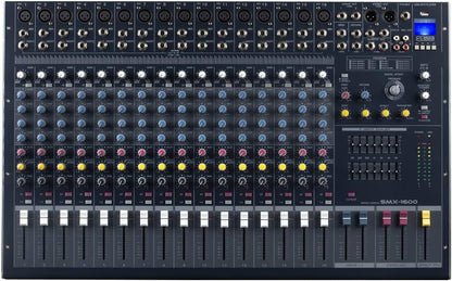 SMX-1600 mixer Kenya front view showing 16-channel fader layout and XLR inputs