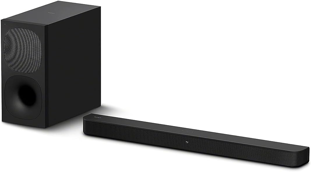 Sony HT-S400 soundbar Kenya — angled 3/4 view showing slim soundbar and wireless subwoofer together on white background